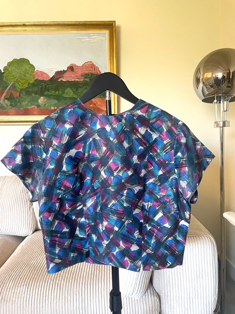 VINTAGE Abstract Brushstroke Crop Top - New York Beatnik Hip Jazz